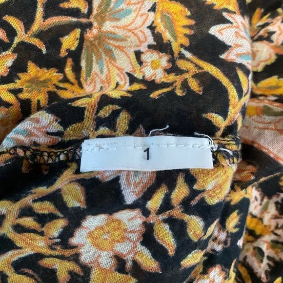 Billabong Womens Long Sleeve Floral V Tie Neck Blouse Size L - Picture 9 of 9